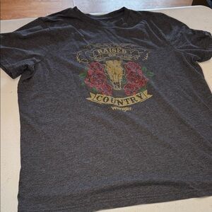 Wrangler Dark Gray Country Graphic Tee size Large
